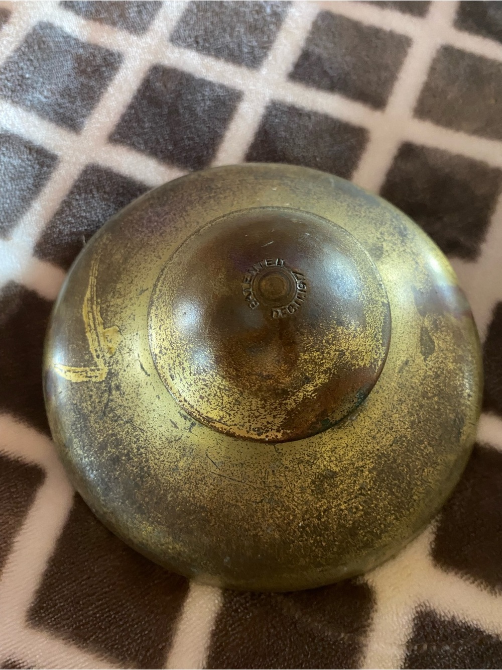 Round Brass Lampshade with Gorgeous Patina